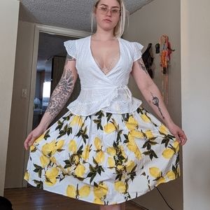 Lemon circle skirt vintage-style